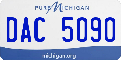 MI license plate DAC5090