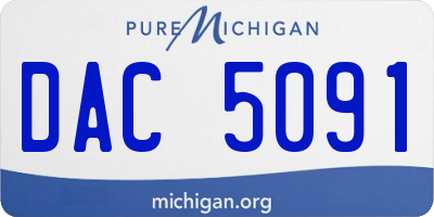 MI license plate DAC5091