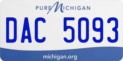 MI license plate DAC5093