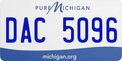 MI license plate DAC5096