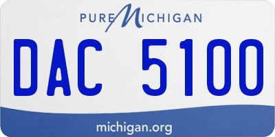 MI license plate DAC5100