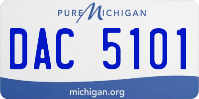 MI license plate DAC5101
