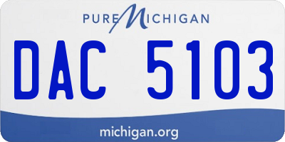 MI license plate DAC5103