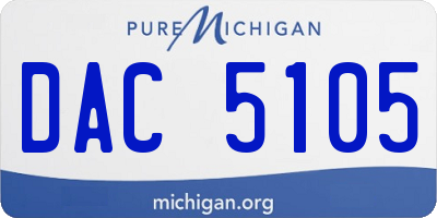 MI license plate DAC5105