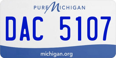 MI license plate DAC5107