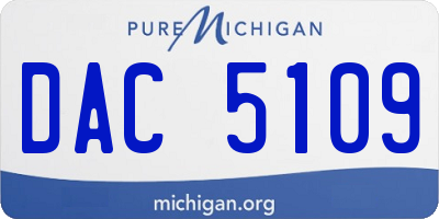 MI license plate DAC5109