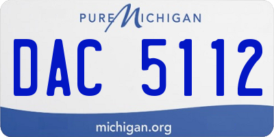 MI license plate DAC5112