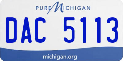 MI license plate DAC5113