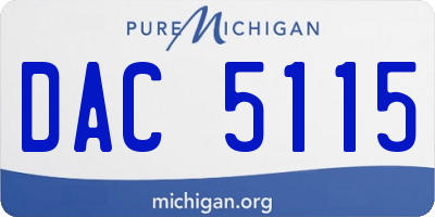 MI license plate DAC5115