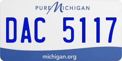 MI license plate DAC5117
