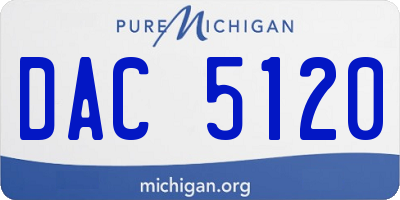 MI license plate DAC5120