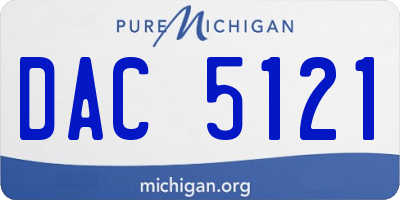 MI license plate DAC5121