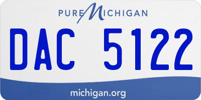 MI license plate DAC5122