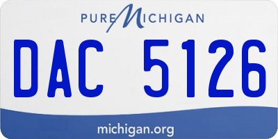 MI license plate DAC5126