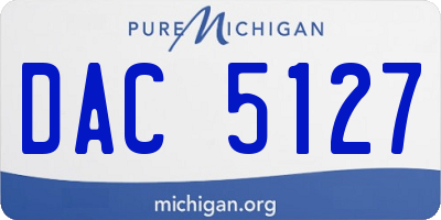 MI license plate DAC5127