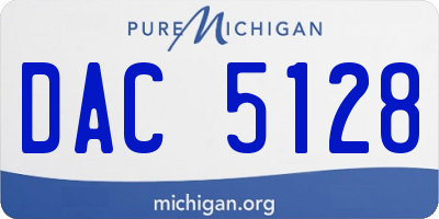 MI license plate DAC5128