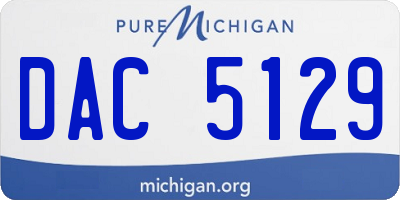 MI license plate DAC5129