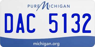 MI license plate DAC5132