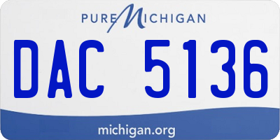 MI license plate DAC5136