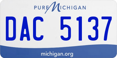 MI license plate DAC5137