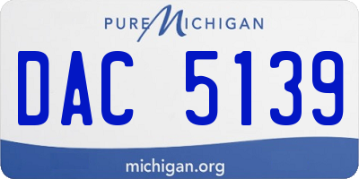 MI license plate DAC5139