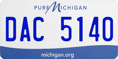 MI license plate DAC5140