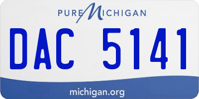 MI license plate DAC5141