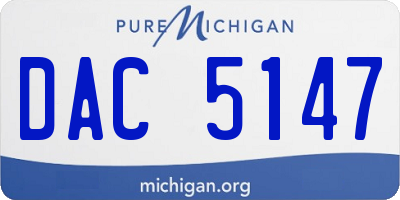 MI license plate DAC5147