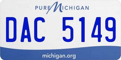 MI license plate DAC5149