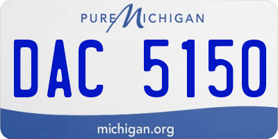MI license plate DAC5150