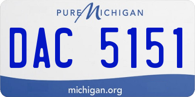 MI license plate DAC5151