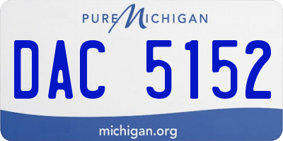MI license plate DAC5152