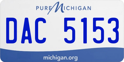 MI license plate DAC5153