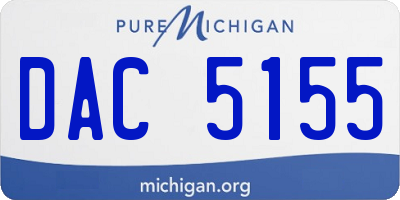 MI license plate DAC5155