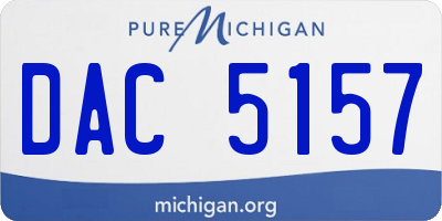 MI license plate DAC5157