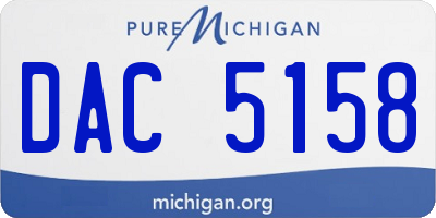 MI license plate DAC5158