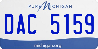 MI license plate DAC5159