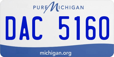 MI license plate DAC5160