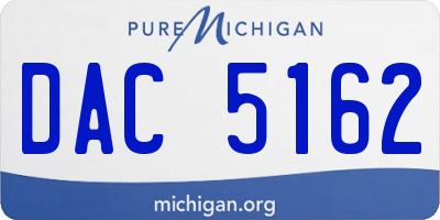 MI license plate DAC5162
