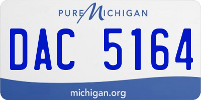 MI license plate DAC5164