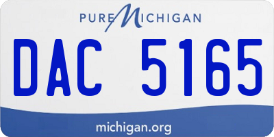 MI license plate DAC5165