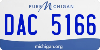 MI license plate DAC5166