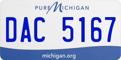MI license plate DAC5167