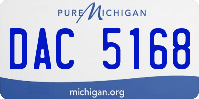 MI license plate DAC5168