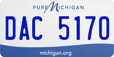 MI license plate DAC5170