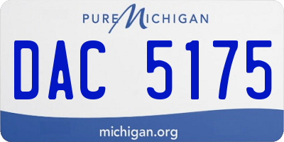 MI license plate DAC5175