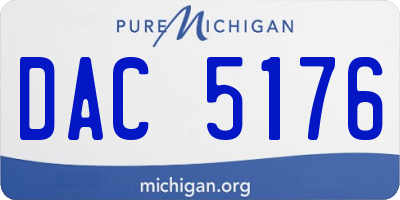 MI license plate DAC5176