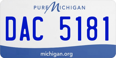 MI license plate DAC5181