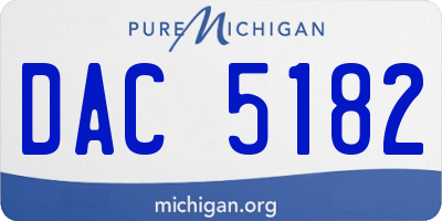 MI license plate DAC5182