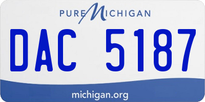 MI license plate DAC5187